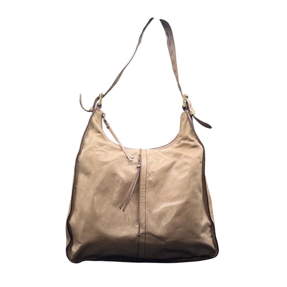 HOBO International Marley Leather Hobo Shoulder Bag Taupe Adjustable Strap